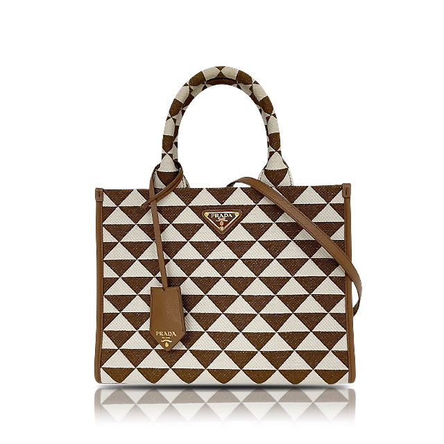 シンボルエンブロイダリーファブリックスモールハンドバッグ